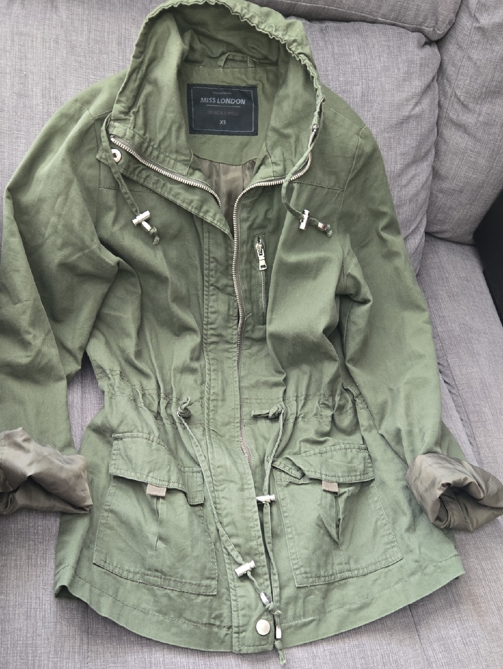 Miss London Green Utility Jacket